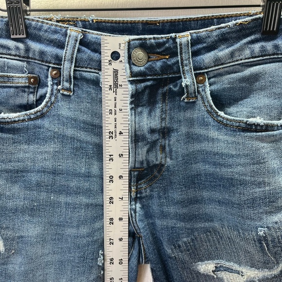 American Eagle Next Level Airflex Distressed Skinny Jeans Mens 29/30 Blue 2299 - Picture 6 of 11